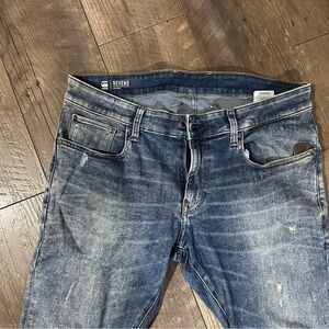 G-Star Blue Denim Jeans with Brown Accents